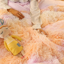 Load image into Gallery viewer, Fluffy Faux Mink &amp; Velvet Fleece Quilt Cover Set - Marble Violet