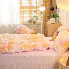 Load image into Gallery viewer, Fluffy Faux Mink &amp; Velvet Fleece Quilt Cover Set - Marble Violet