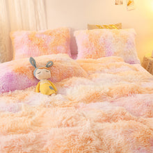 Load image into Gallery viewer, Fluffy Faux Mink &amp; Velvet Fleece Quilt Cover Set - Marble Violet