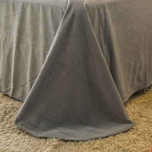 Fluffy Faux Mink & Velvet Fleece Quilt Cover Set - Marble Grey