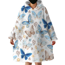 Load image into Gallery viewer, Blanket Hoodie - Blue Butterfly (Made to Order)