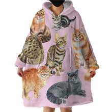 Load image into Gallery viewer, Blanket Hoodie - Cats (Made to Order)