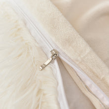Load image into Gallery viewer, Fluffy Faux Mink &amp; Velvet Fleece Quilt Cover Set - Cream