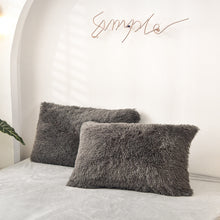 Load image into Gallery viewer, Fluffy Faux Mink &amp; Velvet Fleece Quilt Cover Set - Grey