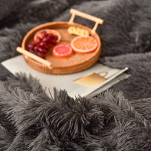 Load image into Gallery viewer, Fluffy Faux Mink &amp; Velvet Fleece Quilt Cover Set - Grey