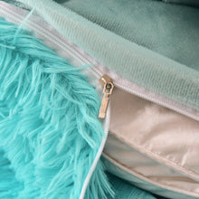 Load image into Gallery viewer, Fluffy Faux Mink &amp; Velvet Fleece Quilt Cover Set - Turquoise