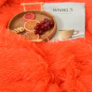 Fluffy Faux Mink & Velvet Fleece Quilt Cover Set - Orange