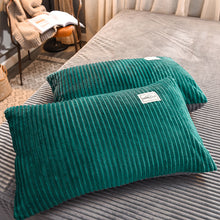 Load image into Gallery viewer, Soft Corduroy Velvet Fleece Quilt Cover Set - Emerald Grey