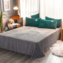 Load image into Gallery viewer, Soft Corduroy Velvet Fleece Quilt Cover Set - Emerald Grey