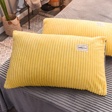 Load image into Gallery viewer, Soft Corduroy Velvet Fleece Quilt Cover Set - Yellow Grey