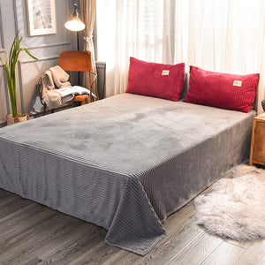 Soft Corduroy Velvet Fleece Quilt Cover Set - Grey Rose Fantasy