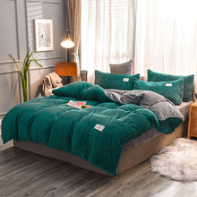 Load image into Gallery viewer, Soft Corduroy Velvet Fleece Quilt Cover Set - Emerald Grey