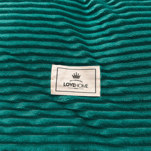Soft Corduroy Velvet Fleece Quilt Cover Set - Emerald Grey