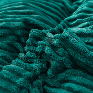 Soft Corduroy Velvet Fleece Quilt Cover Set - Emerald Grey