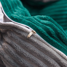 Load image into Gallery viewer, Soft Corduroy Velvet Fleece Quilt Cover Set - Emerald Grey