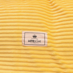 Soft Corduroy Velvet Fleece Quilt Cover Set - Yellow Grey