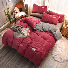 Load image into Gallery viewer, Soft Corduroy Velvet Fleece Quilt Cover Set - Grey Rose Fantasy