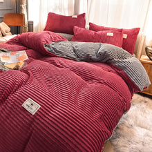 Load image into Gallery viewer, Soft Corduroy Velvet Fleece Quilt Cover Set - Grey Rose Fantasy