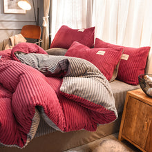 Load image into Gallery viewer, Soft Corduroy Velvet Fleece Quilt Cover Set - Grey Rose Fantasy