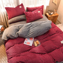 Load image into Gallery viewer, Soft Corduroy Velvet Fleece Quilt Cover Set - Grey Rose Fantasy