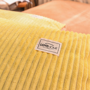 Soft Corduroy Velvet Fleece Quilt Cover Set - Yellow Beige