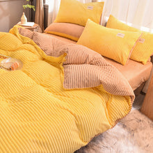 Load image into Gallery viewer, Soft Corduroy Velvet Fleece Quilt Cover Set - Yellow Beige