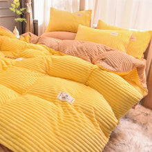 Load image into Gallery viewer, Soft Corduroy Velvet Fleece Quilt Cover Set - Yellow Beige