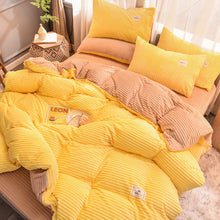 Load image into Gallery viewer, Soft Corduroy Velvet Fleece Quilt Cover Set - Yellow Beige