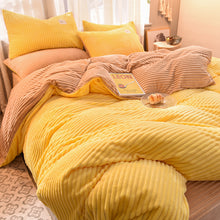 Load image into Gallery viewer, Soft Corduroy Velvet Fleece Quilt Cover Set - Yellow Beige