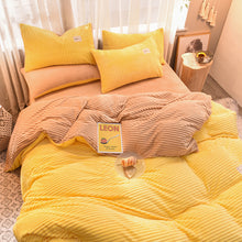 Load image into Gallery viewer, Soft Corduroy Velvet Fleece Quilt Cover Set - Yellow Beige