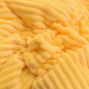 Soft Corduroy Velvet Fleece Quilt Cover Set - Yellow Beige