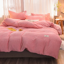 Load image into Gallery viewer, Soft Corduroy Velvet Fleece Quilt Cover Set - Soft Pink