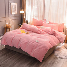 Load image into Gallery viewer, Soft Corduroy Velvet Fleece Quilt Cover Set - Soft Pink
