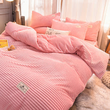 Load image into Gallery viewer, Soft Corduroy Velvet Fleece Quilt Cover Set - Soft Pink
