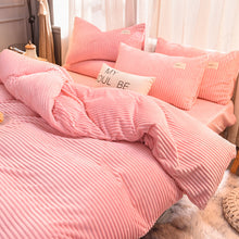 Load image into Gallery viewer, Soft Corduroy Velvet Fleece Quilt Cover Set - Soft Pink