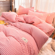 Load image into Gallery viewer, Soft Corduroy Velvet Fleece Quilt Cover Set - Soft Pink