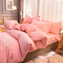 Load image into Gallery viewer, Soft Corduroy Velvet Fleece Quilt Cover Set - Soft Pink