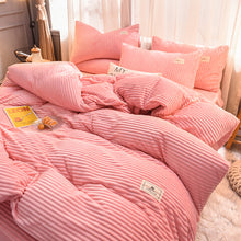 Load image into Gallery viewer, Soft Corduroy Velvet Fleece Quilt Cover Set - Soft Pink