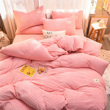 Load image into Gallery viewer, Soft Corduroy Velvet Fleece Quilt Cover Set - Soft Pink