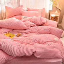 Load image into Gallery viewer, Soft Corduroy Velvet Fleece Quilt Cover Set - Soft Pink