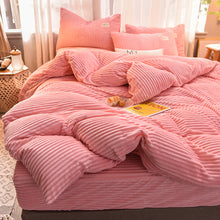 Load image into Gallery viewer, Soft Corduroy Velvet Fleece Quilt Cover Set - Soft Pink