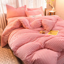 Load image into Gallery viewer, Soft Corduroy Velvet Fleece Quilt Cover Set - Soft Pink