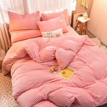 Load image into Gallery viewer, Soft Corduroy Velvet Fleece Quilt Cover Set - Soft Pink