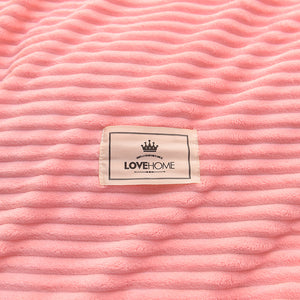 Soft Corduroy Velvet Fleece Quilt Cover Set - Soft Pink