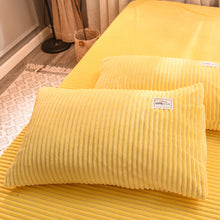 Load image into Gallery viewer, Soft Corduroy Velvet Fleece Quilt Cover Set - Yellow Mellow