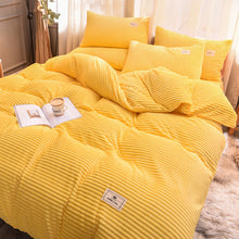 Load image into Gallery viewer, Soft Corduroy Velvet Fleece Quilt Cover Set - Yellow Mellow