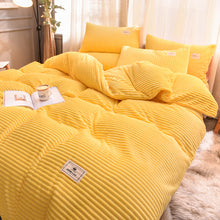Load image into Gallery viewer, Soft Corduroy Velvet Fleece Quilt Cover Set - Yellow Mellow