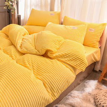 Load image into Gallery viewer, Soft Corduroy Velvet Fleece Quilt Cover Set - Yellow Mellow