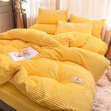 Load image into Gallery viewer, Soft Corduroy Velvet Fleece Quilt Cover Set - Yellow Mellow
