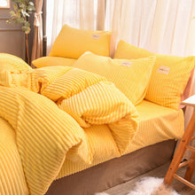Load image into Gallery viewer, Soft Corduroy Velvet Fleece Quilt Cover Set - Yellow Mellow